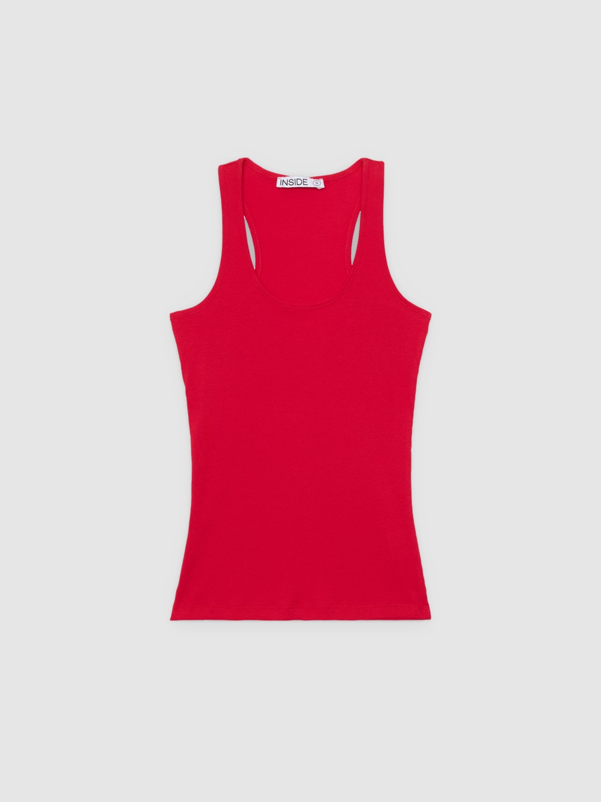 %Pto% Basic cotton tank top carmine front view