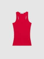 %Pto% Basic cotton tank top carmine front view