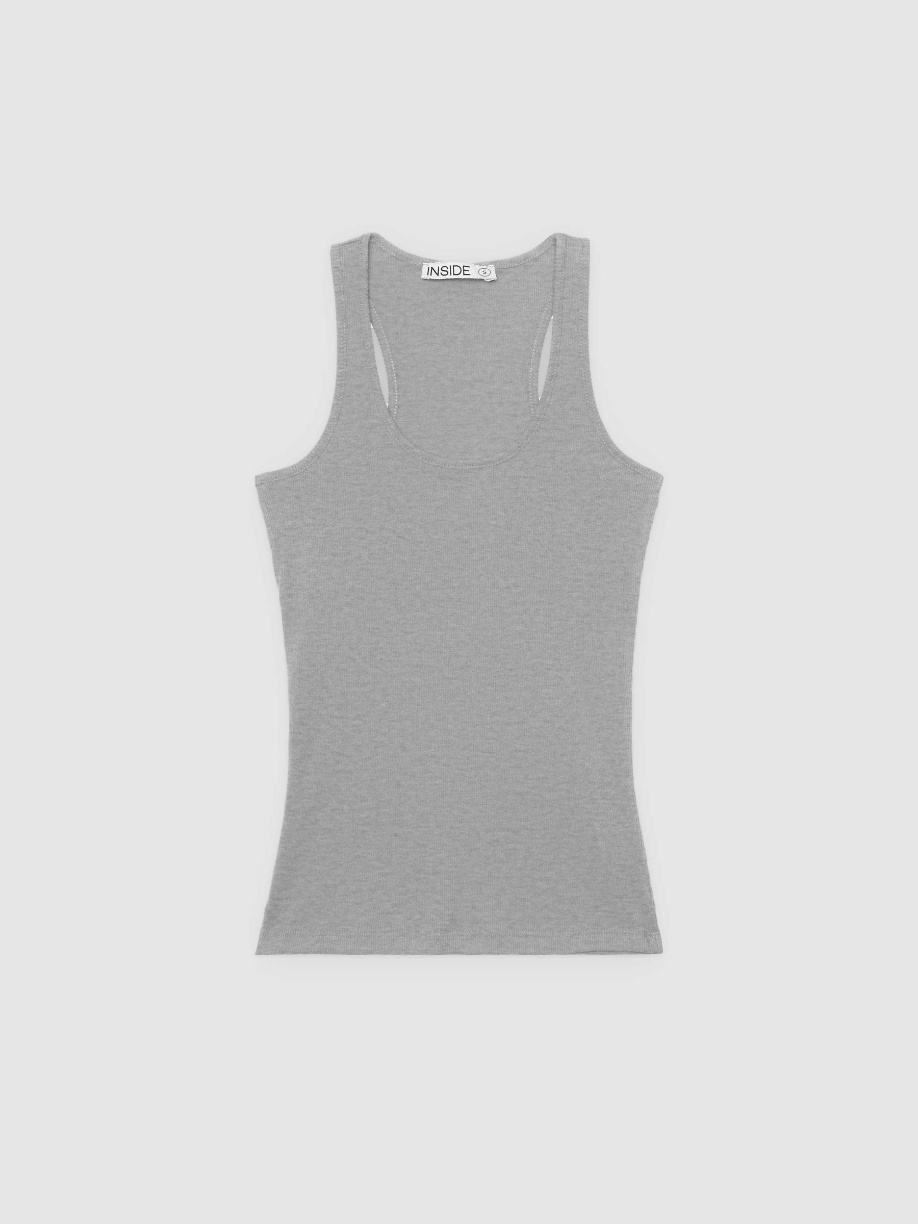 Camiseta básica de tirantes algodón melange medio vista media frontal