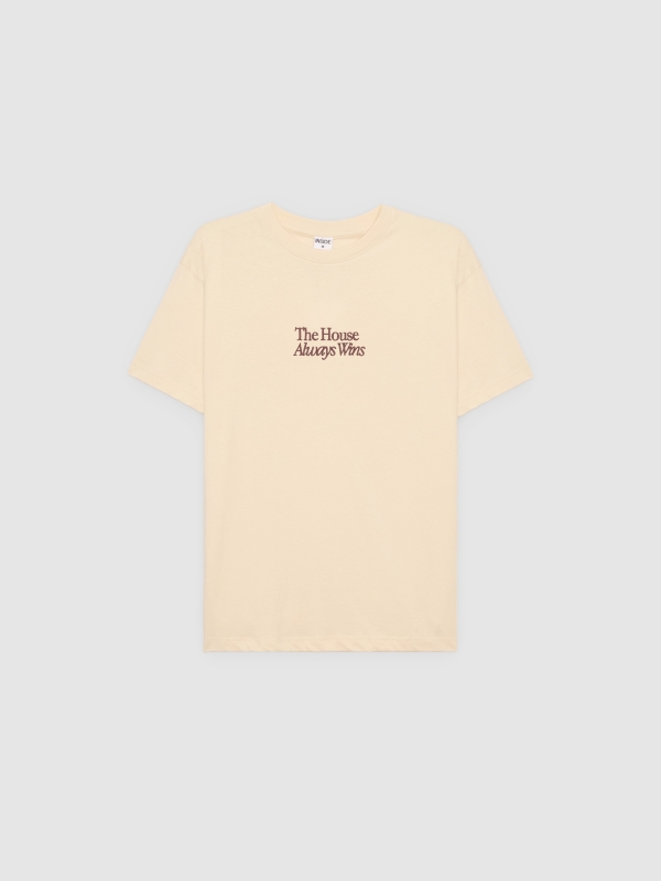  Camiseta mensagem algodão off white vista frontal
