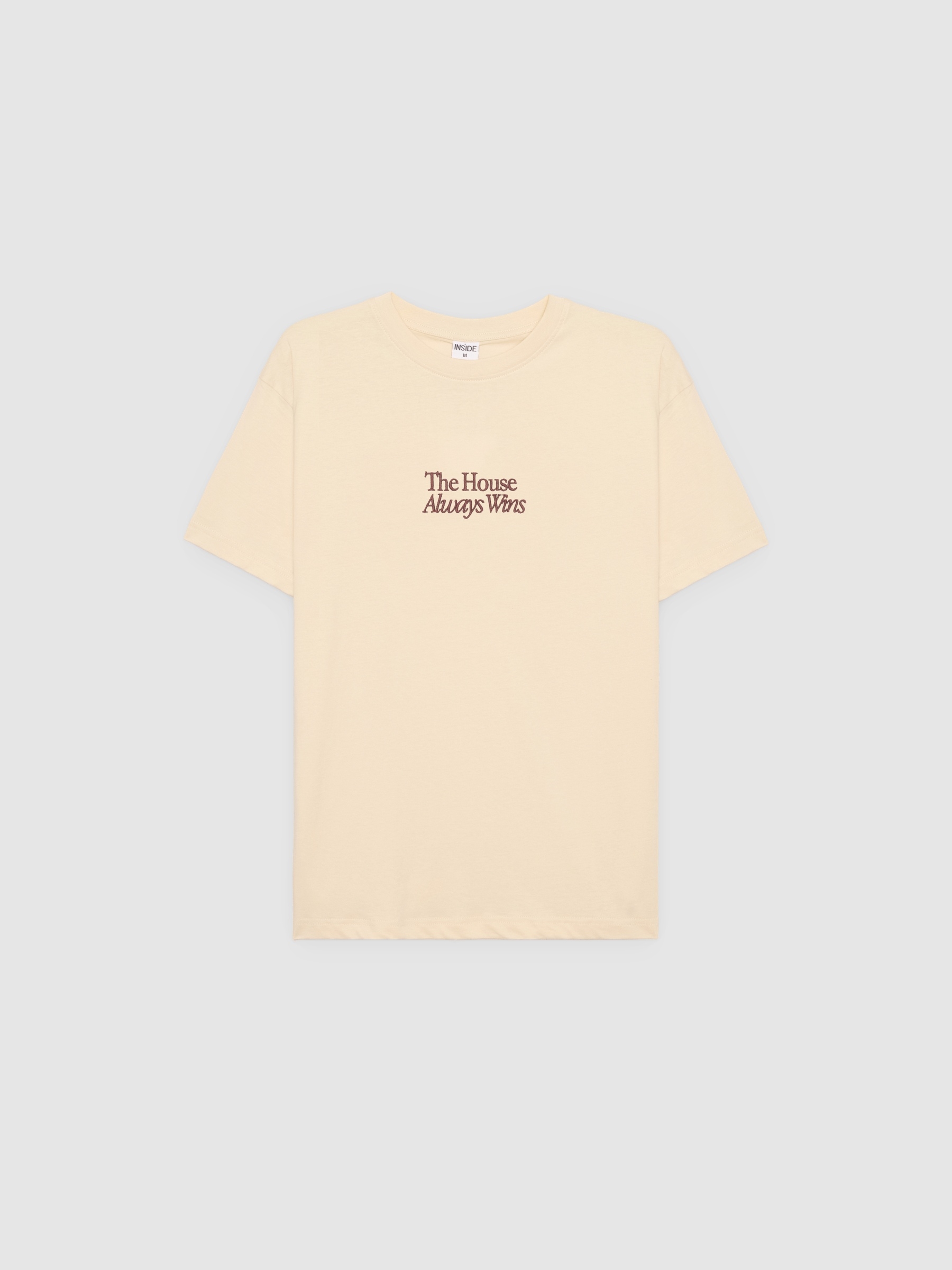 Cotton message t-shirt off white middle front view
