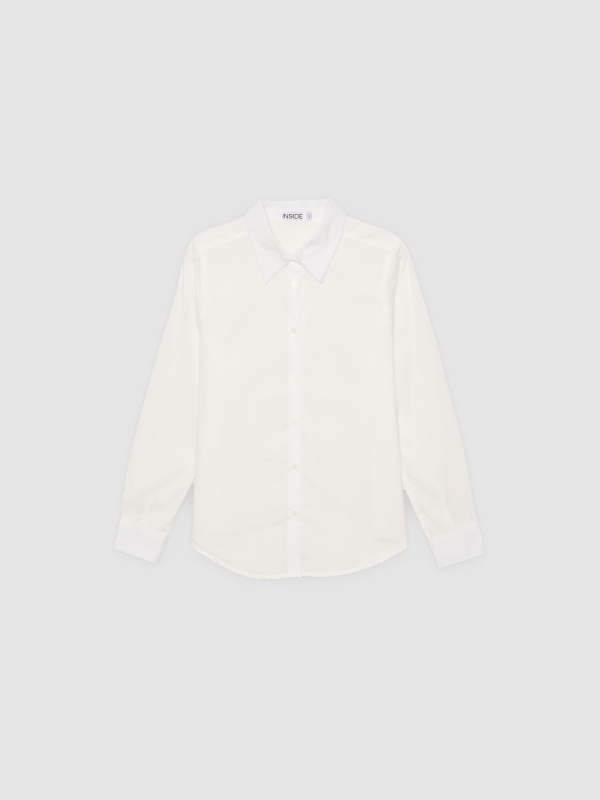  Camisa popelín manga larga blanco vista frontal
