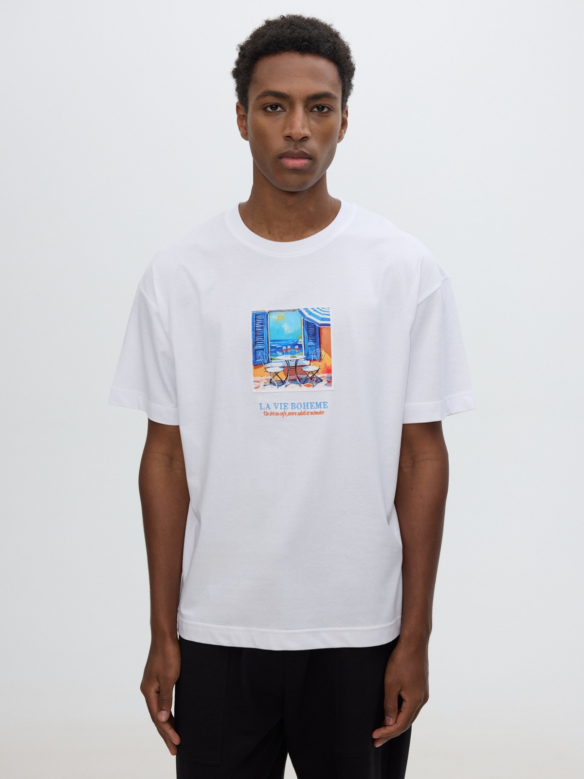 Camiseta la vie boheme blanco vista media frontal