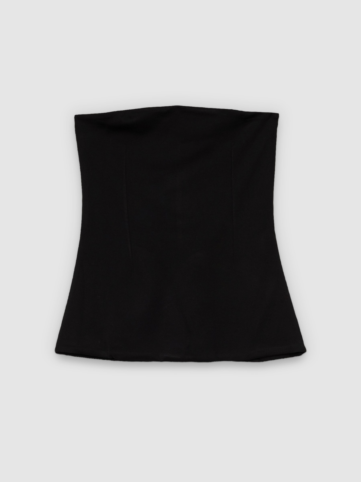 %Pto% Top bandeau peplum negro vista frontal