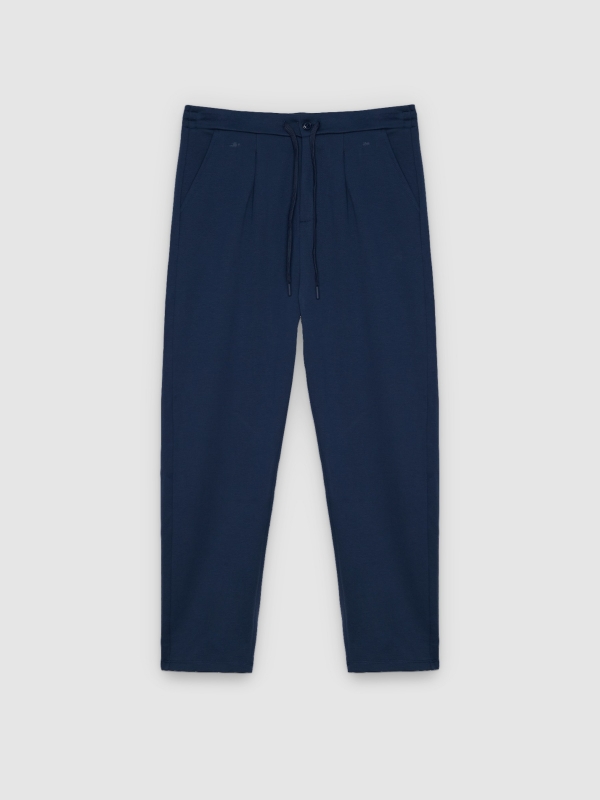  Jogger de felpa con cordones azul petróleo vista frontal