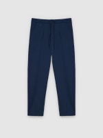 %Pto% Fleece joggers with drawstrings petrol blue front view