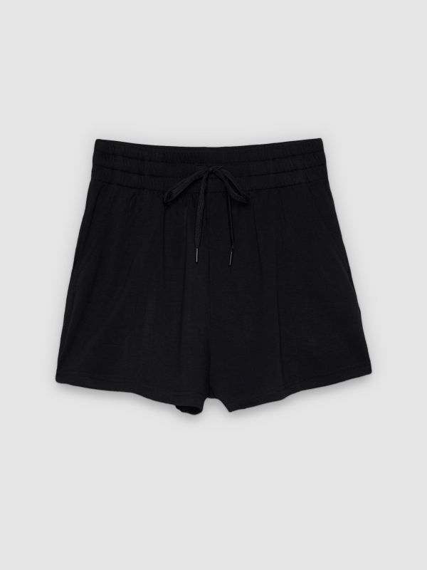  Flowy soft shorts with pockets black front view