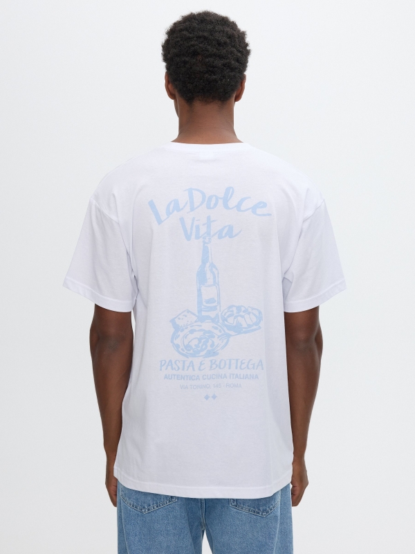 Camiseta Dolce Vita blanco vista media trasera
