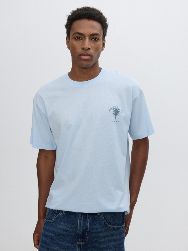Camiseta Azure azul celeste vista media frontal