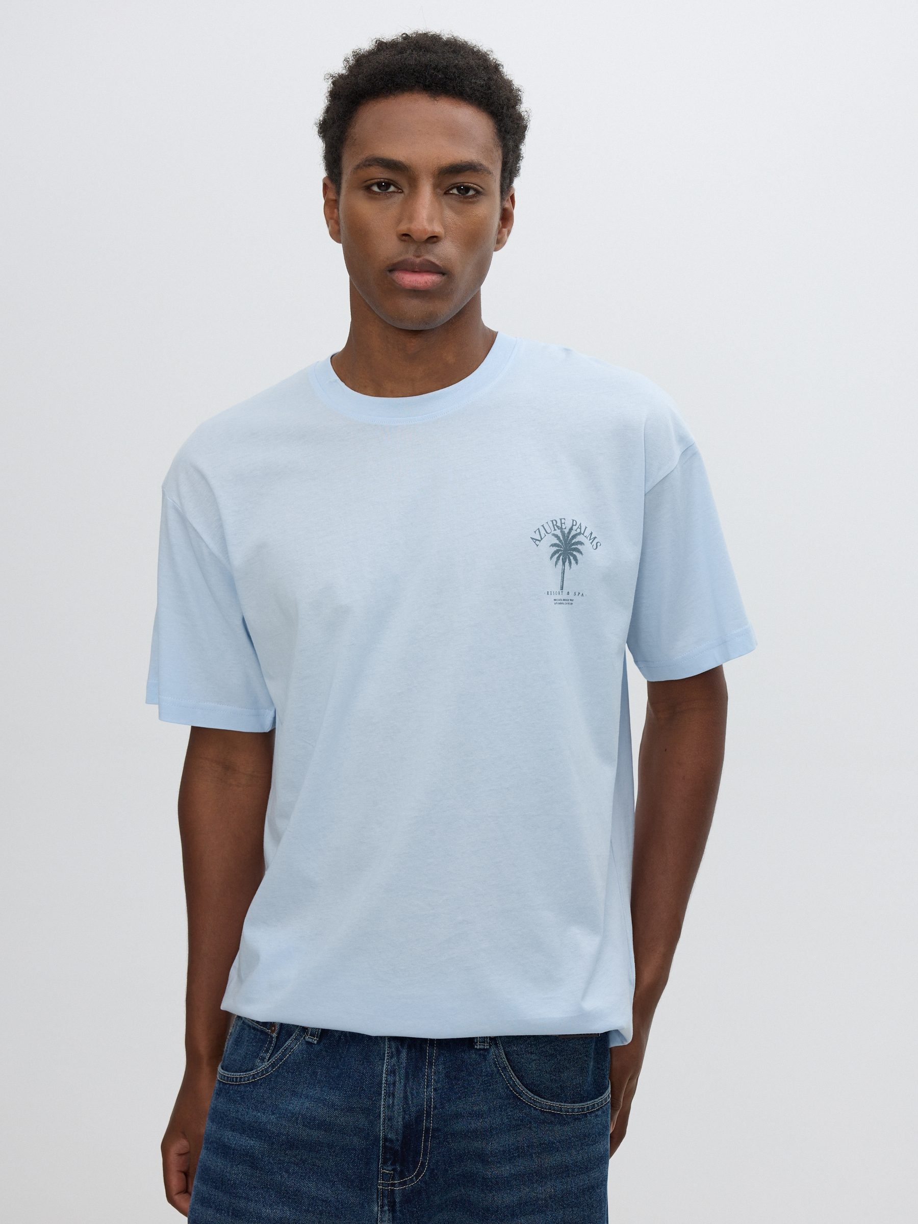  Azure T-shirt sky blue front view