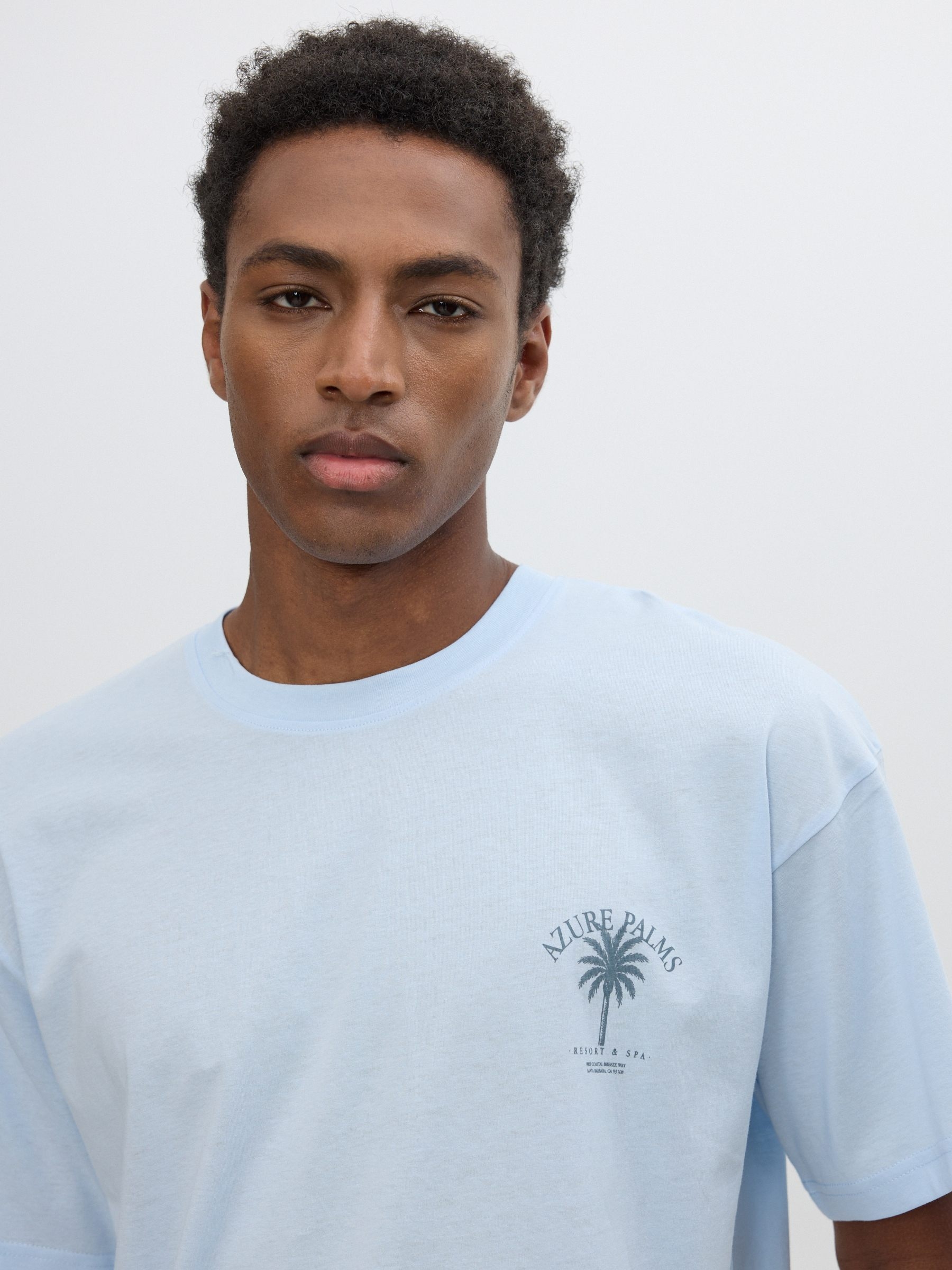  Azure T-shirt sky blue front view