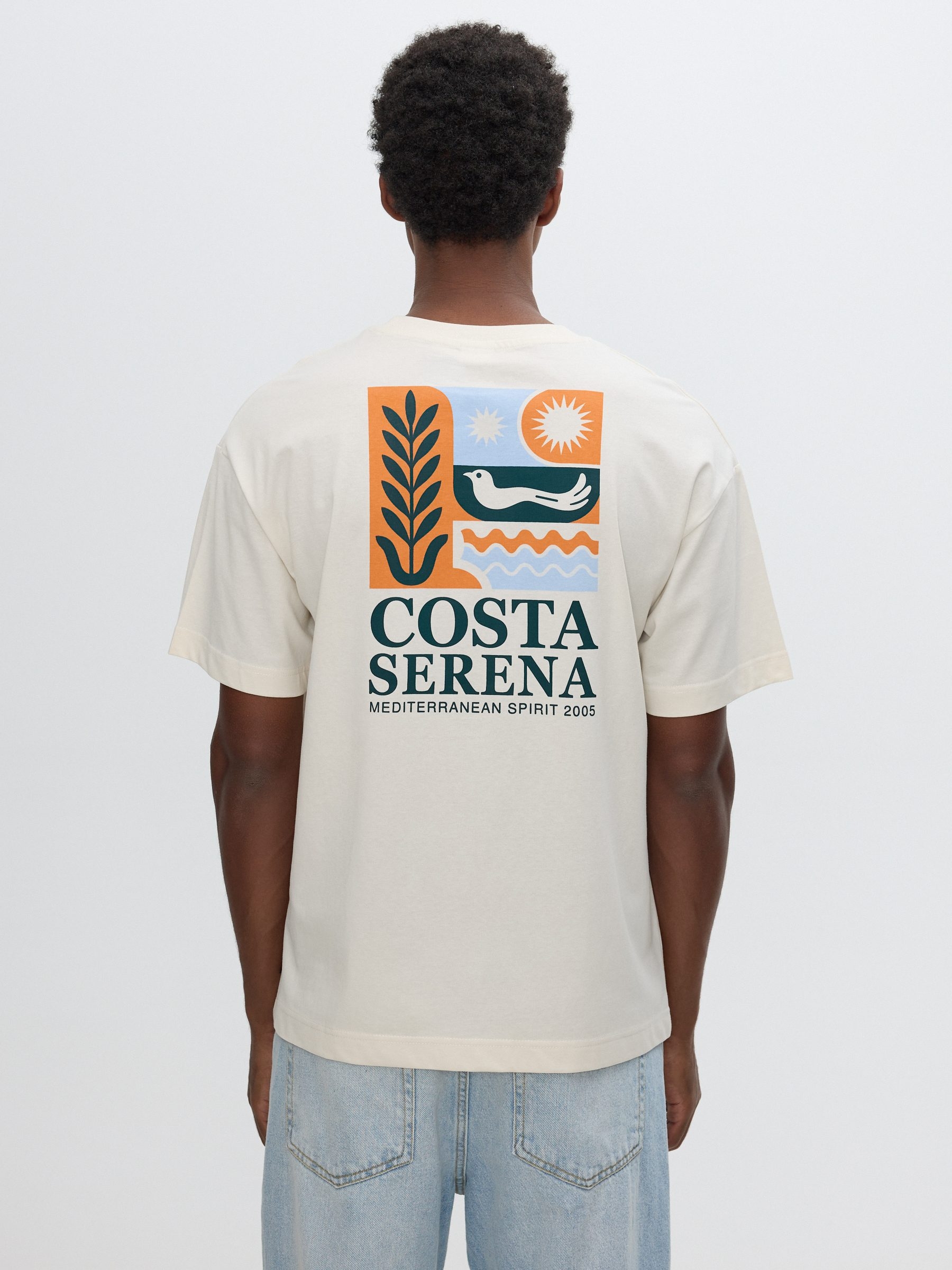 Camiseta mini bordado crudo vista media frontal