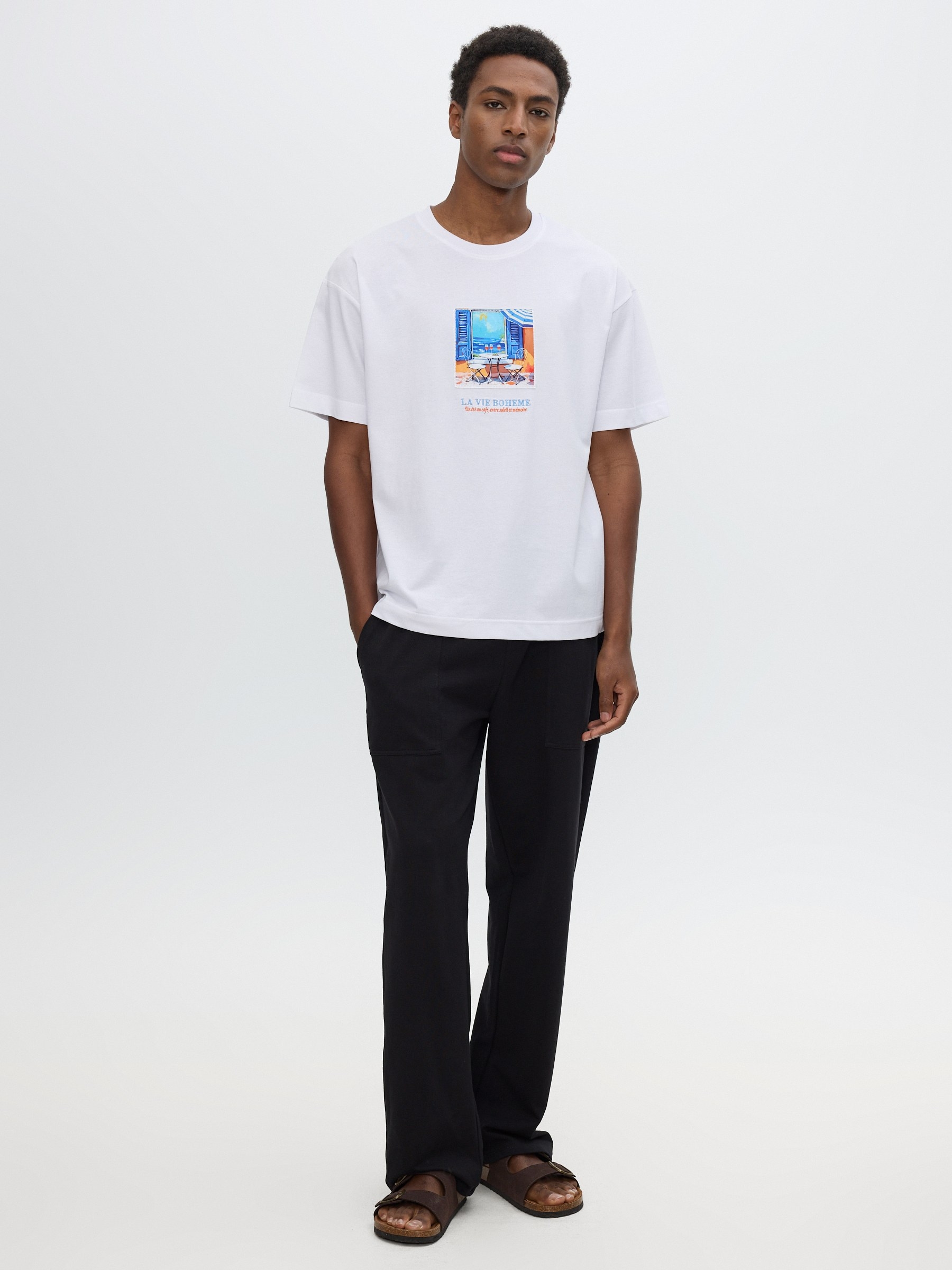 Camiseta la vie boheme blanco vista media frontal