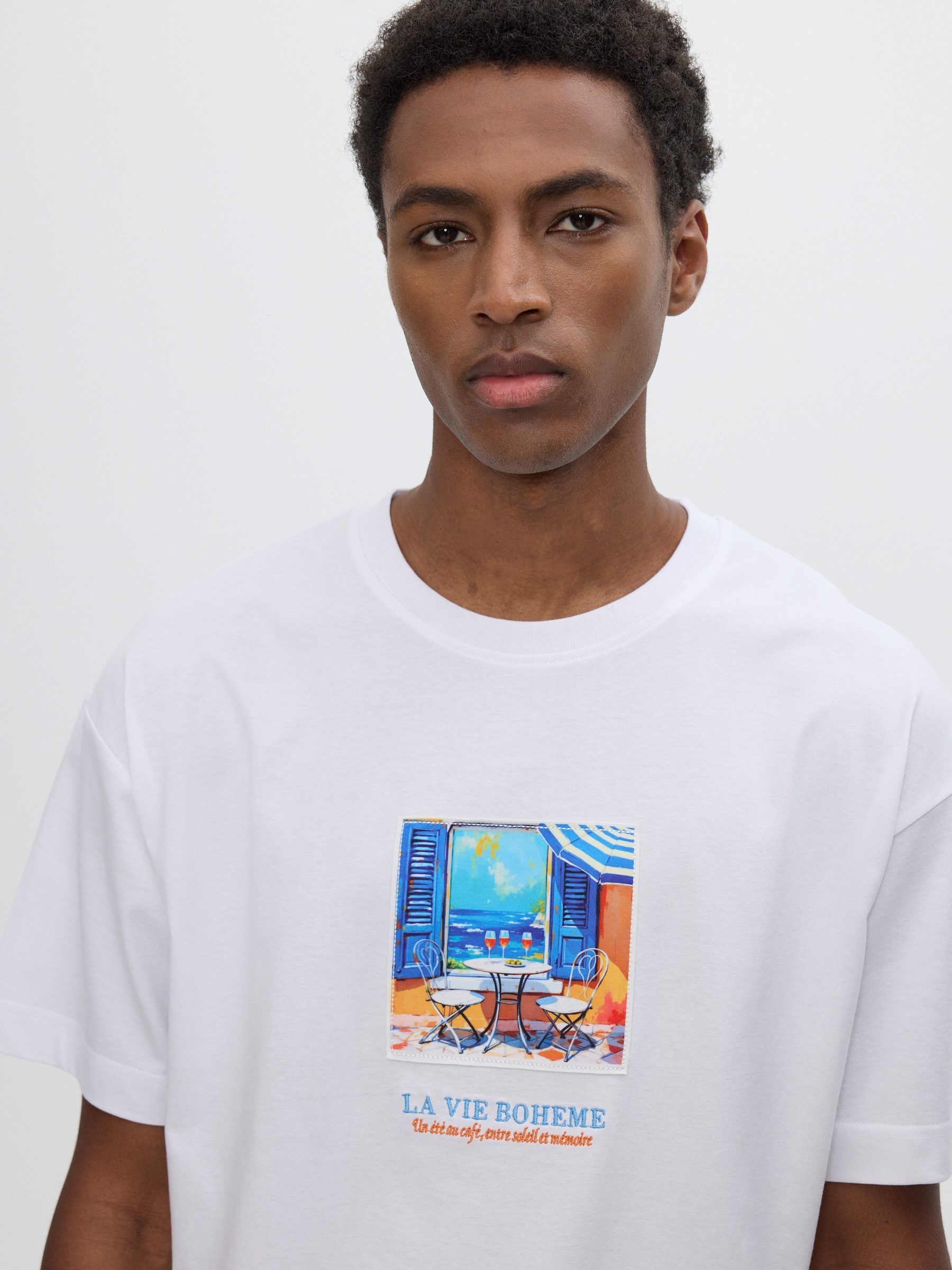 Camiseta la vie boheme blanco vista media frontal