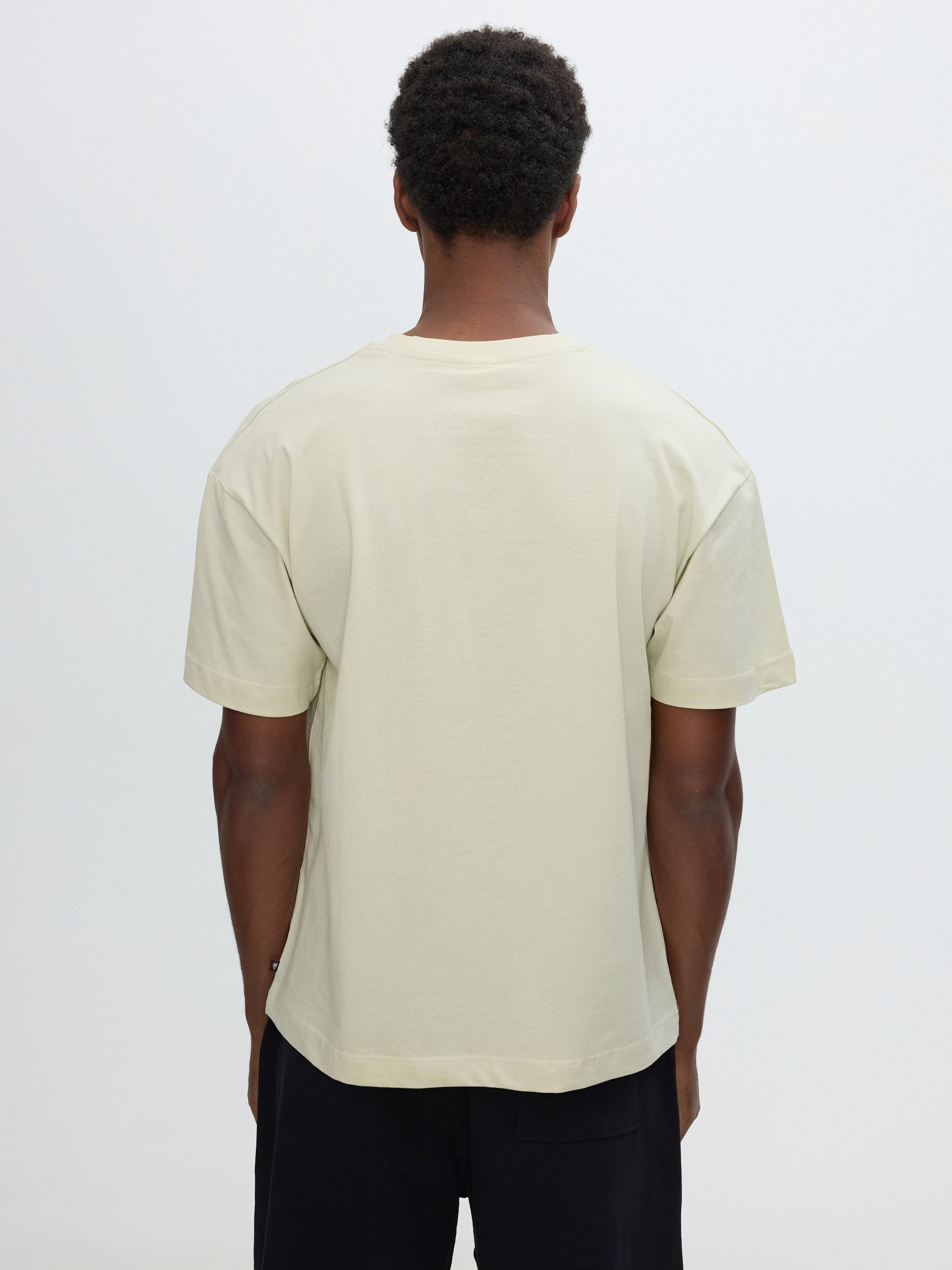 Sunlit shores T-shirt light green middle front view