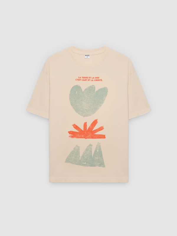  Abstract print T-shirt raw front view