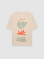 %Pto% Abstract print T-shirt raw front view