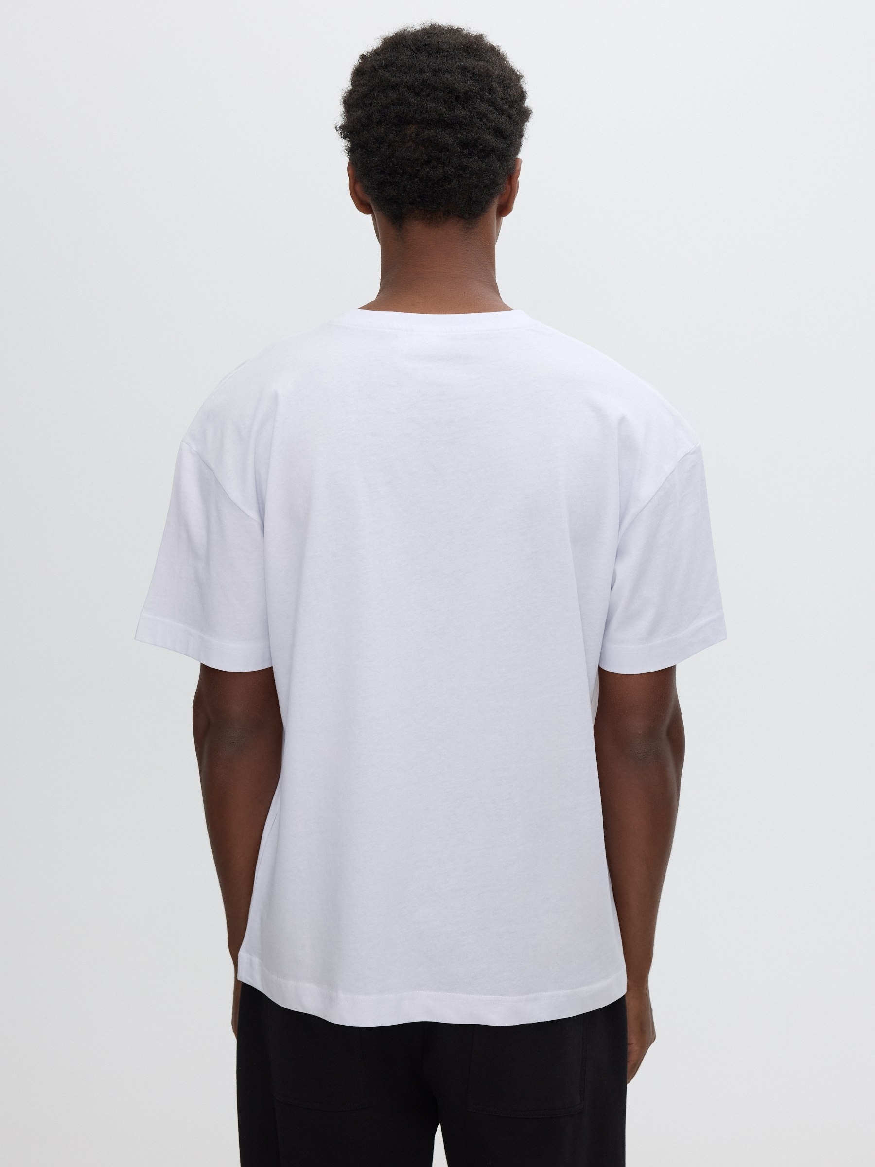 Camiseta estampado abstracto blanco vista media frontal