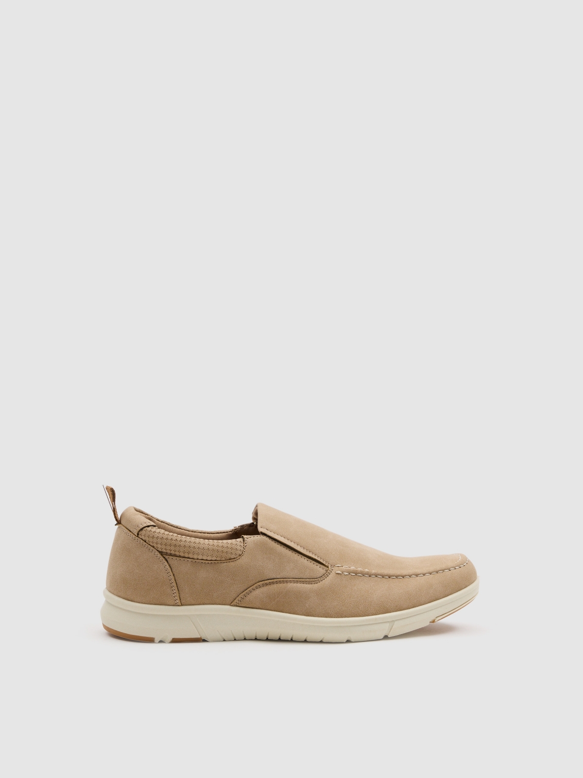 Mocassins de couro sintético fosco camel
