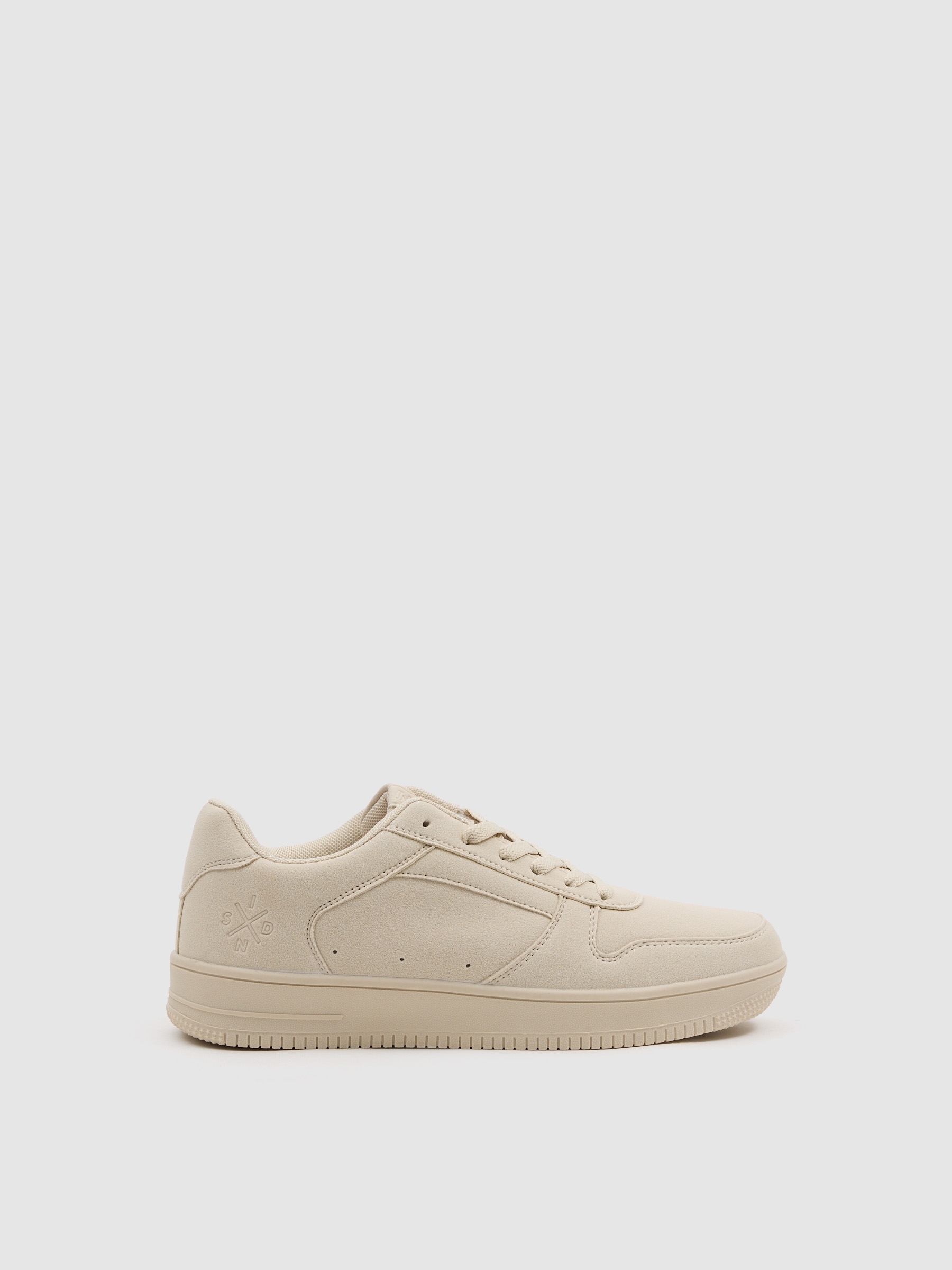 Faux leather skater sneaker white