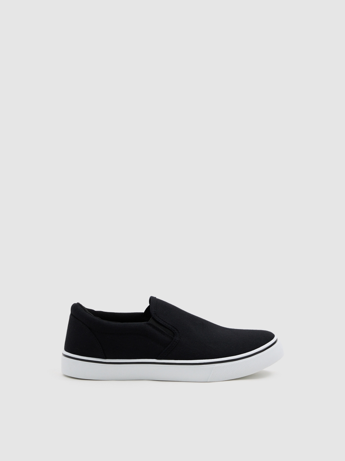 Black canvas slip-on sneaker black