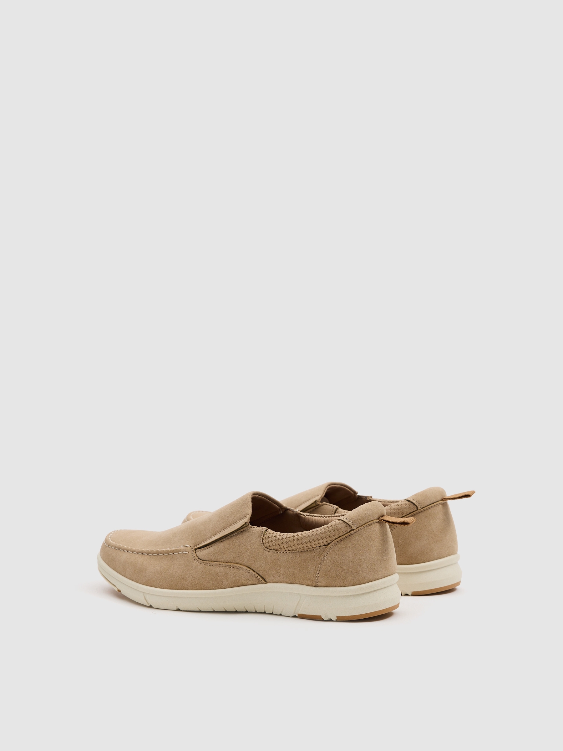 Mocassins de couro sintético fosco camel