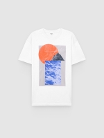 %Pto% Abstract short-sleeve T-shirt white front view
