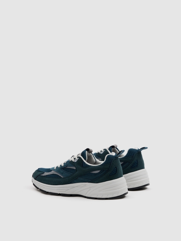 combined sports mesh blue 45º back view