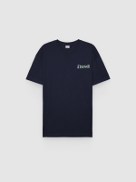 %Pto% Camiseta estampado texto azul marino vista frontal