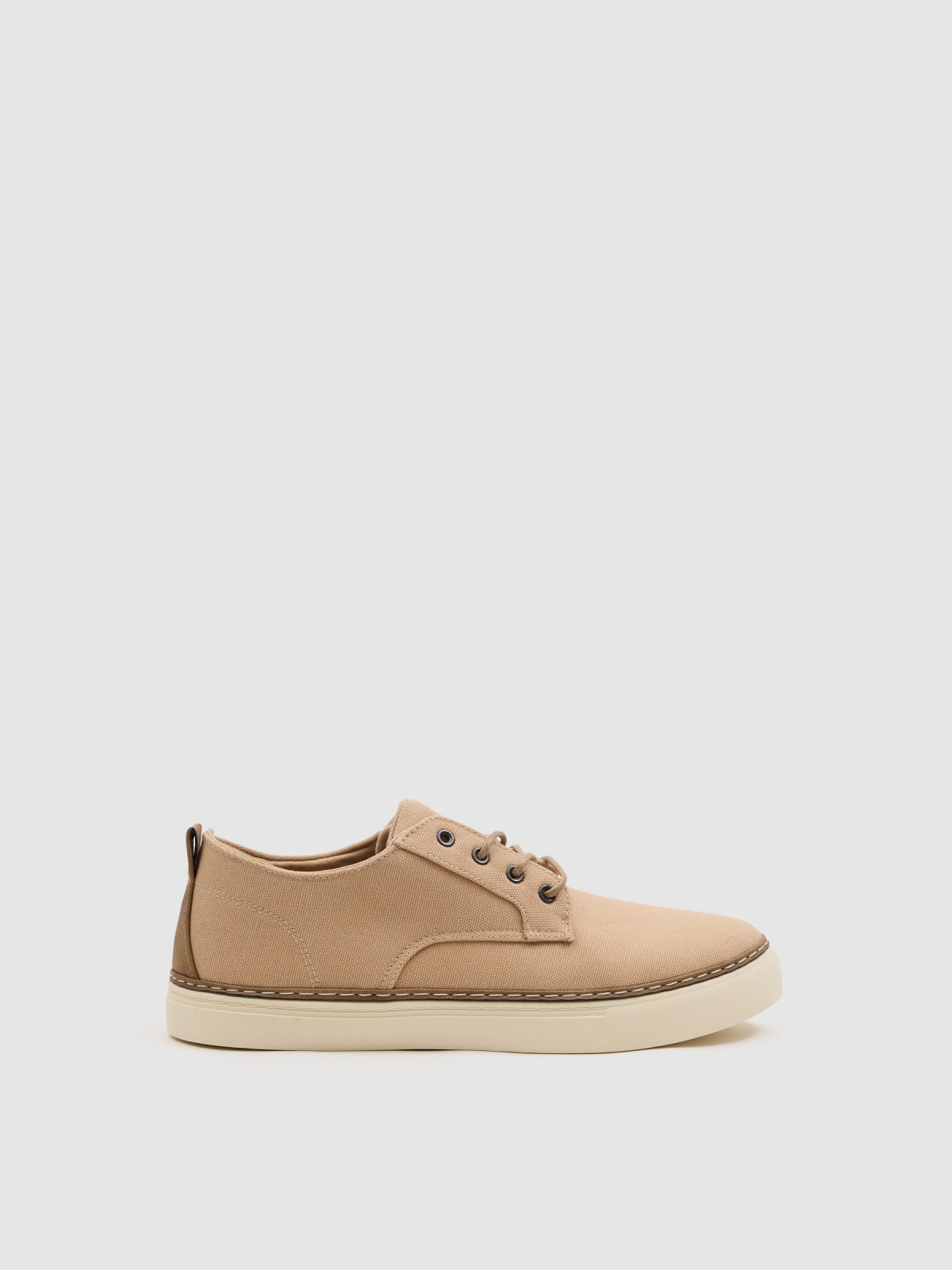 Canvas sneaker rubber sole brown
