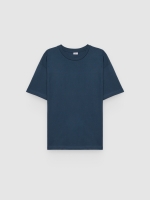 %Pto% Plain single jersey T-shirt petrol blue front view