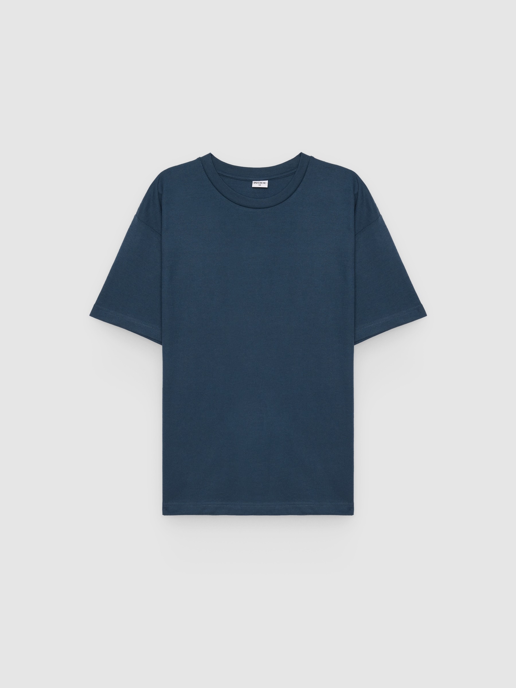 %Pto% Plain single jersey T-shirt petrol blue front view