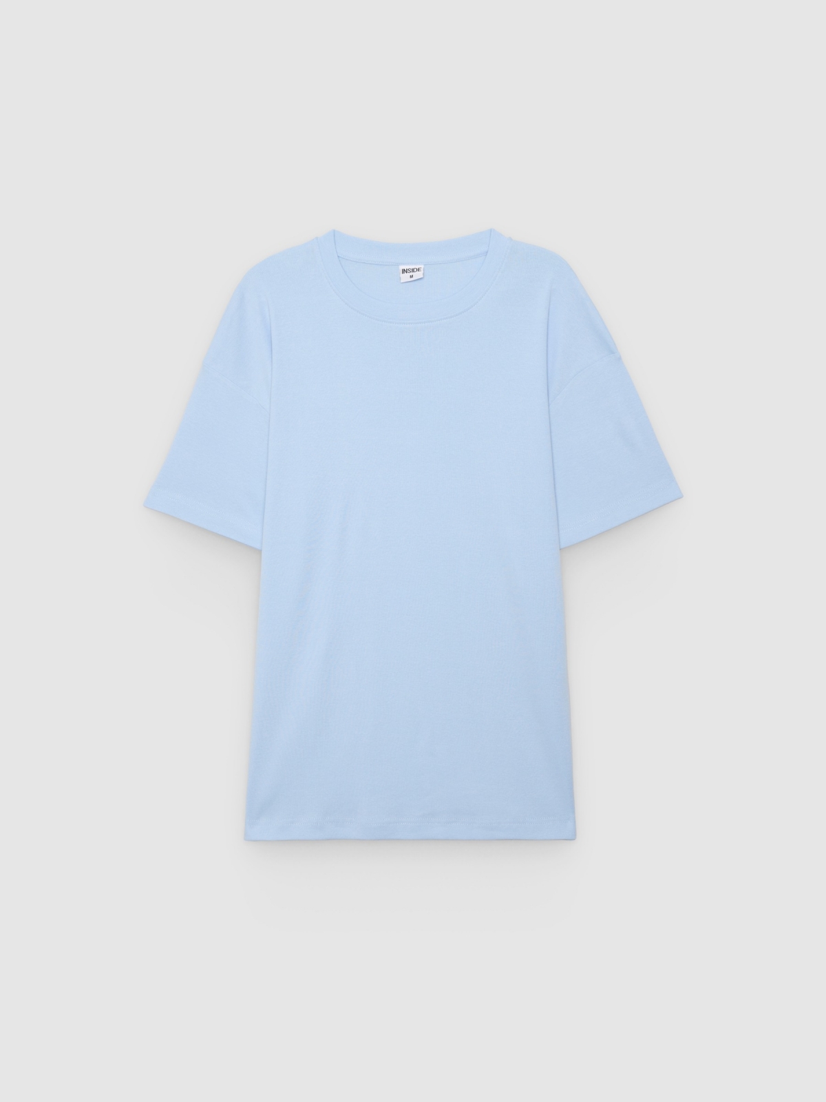 %Pto% Camiseta básica de gola redonda azul céu vista frontal