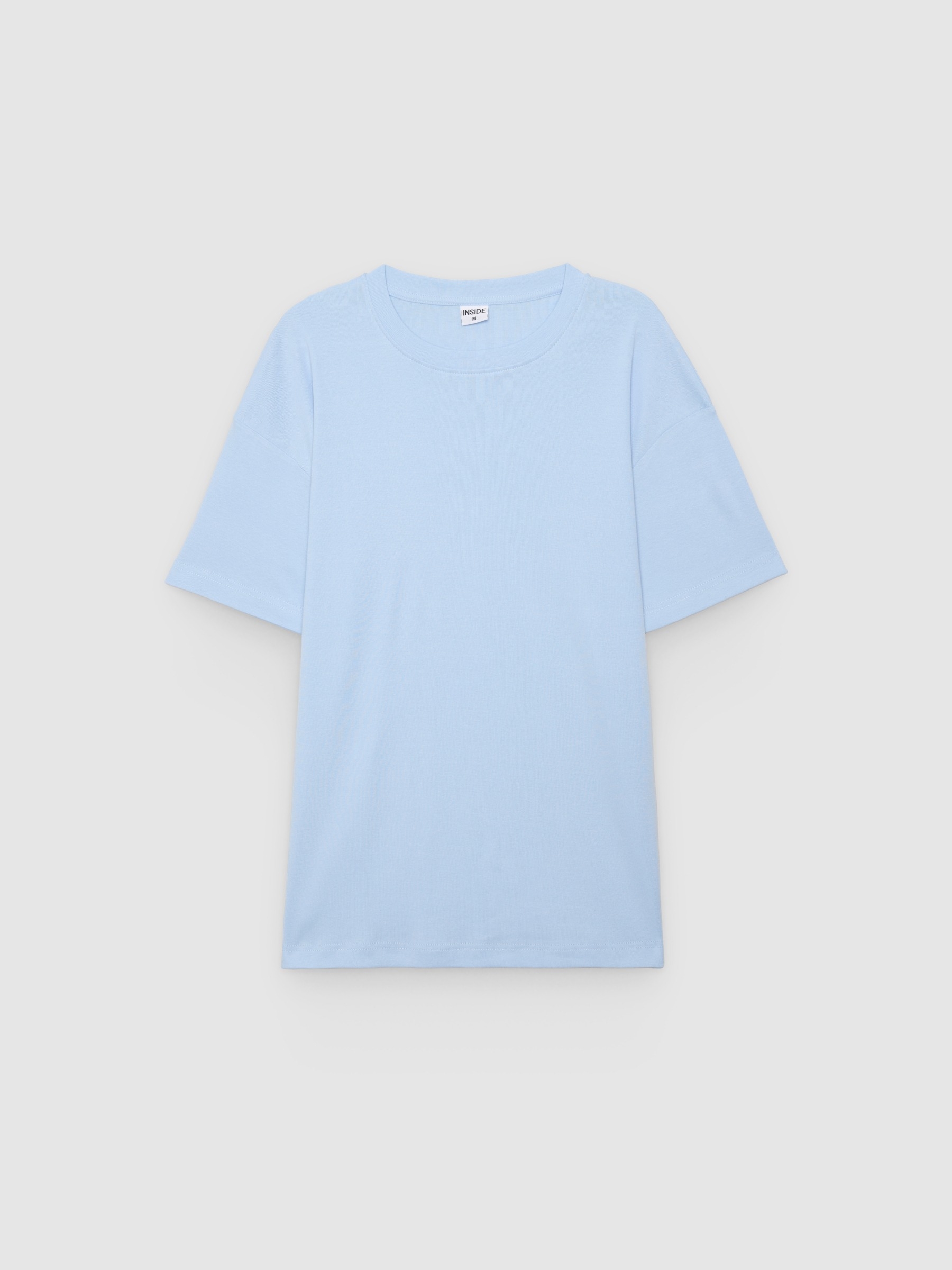 %Pto% Camiseta básica de gola redonda azul céu vista frontal