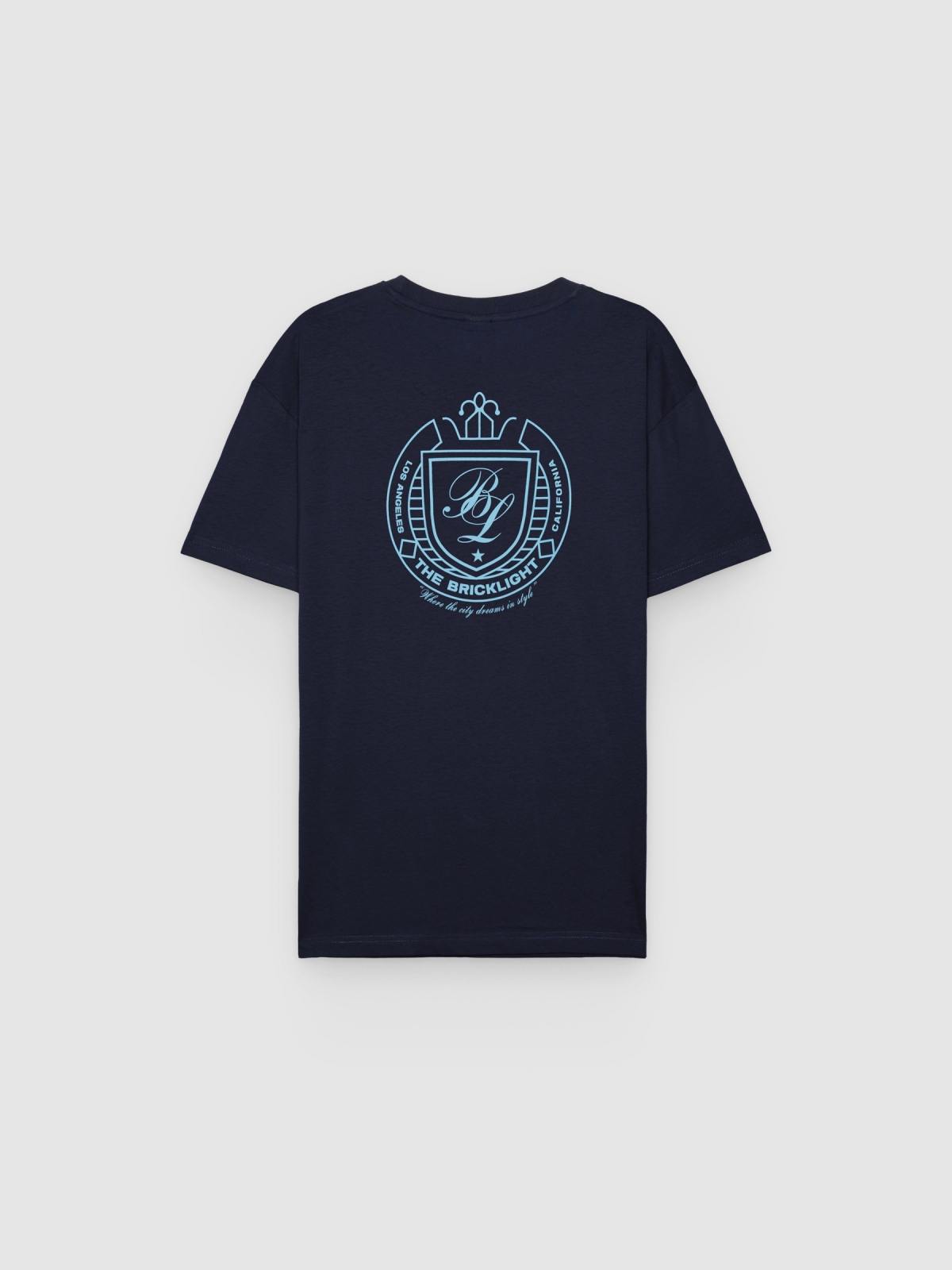 Printed T-shirt bricklight navy back view