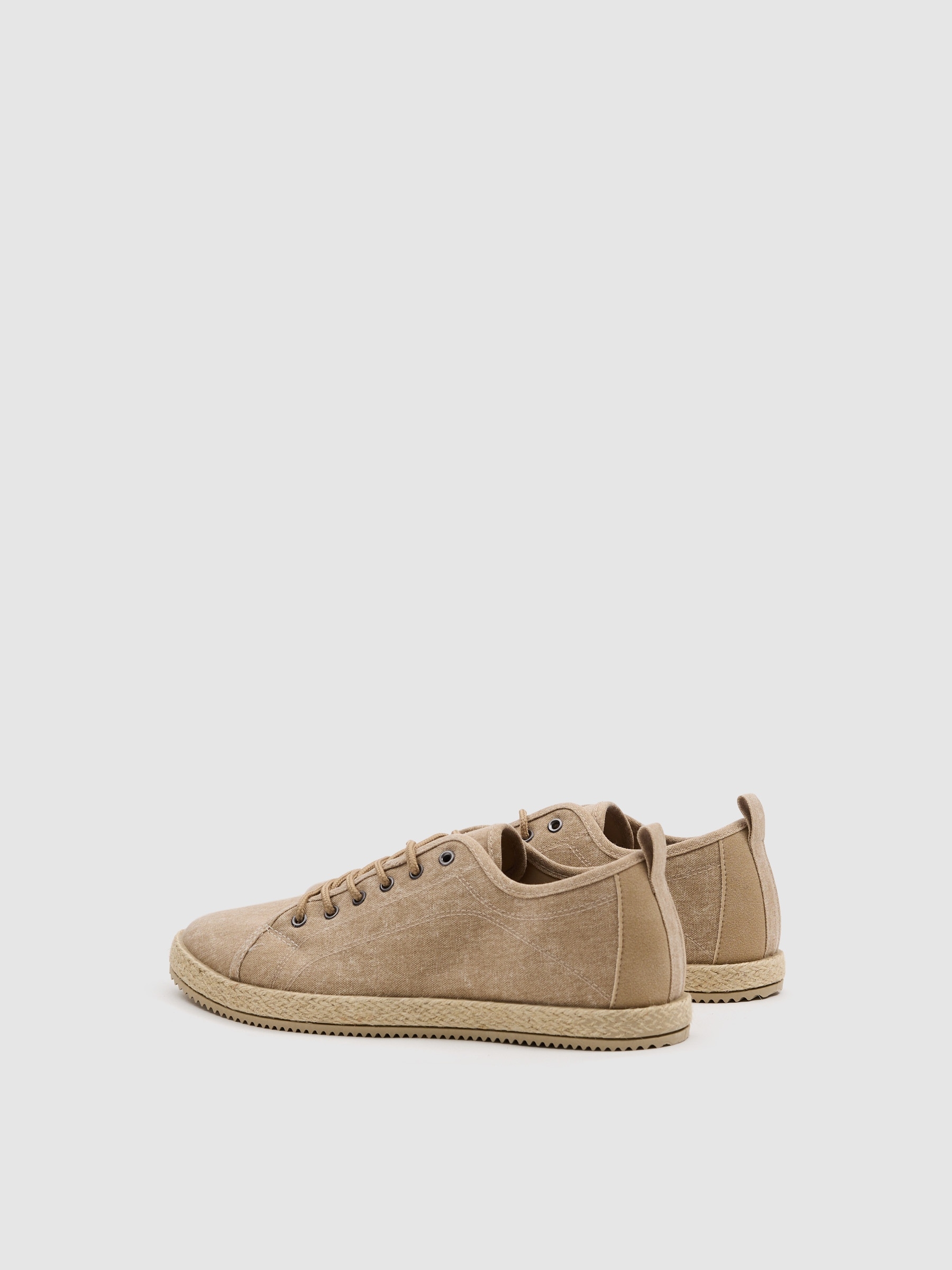 Alpargatas Lona cordones beige