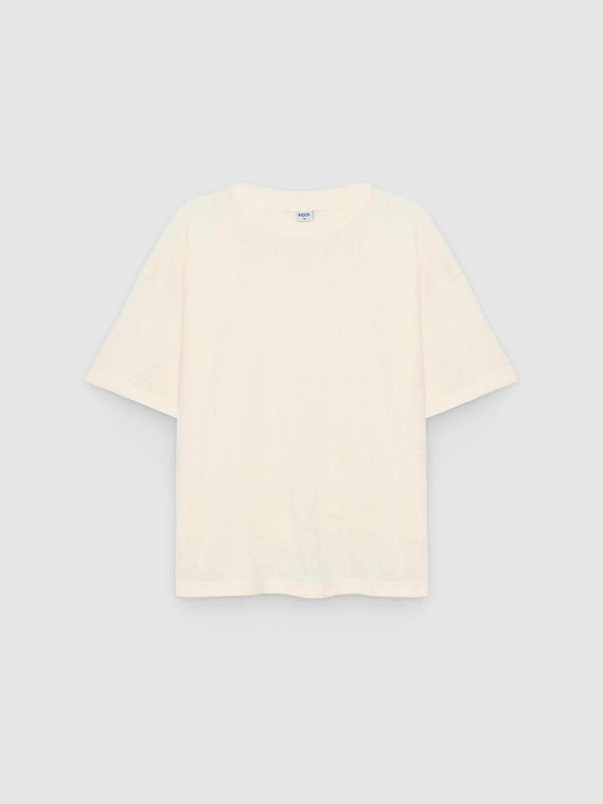 %Pto% Camiseta básica canalé oversize crudo vista frontal
