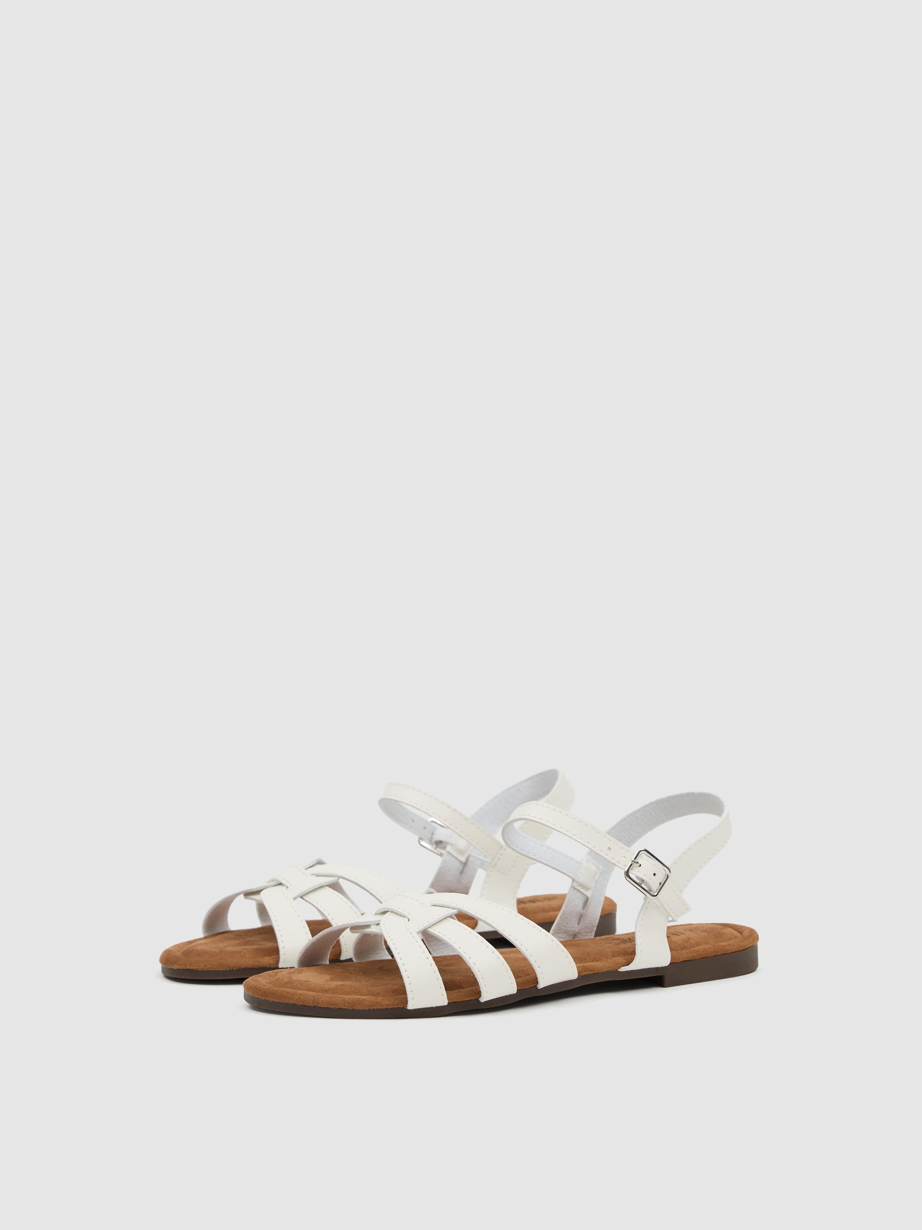 White cross-strap sandal white