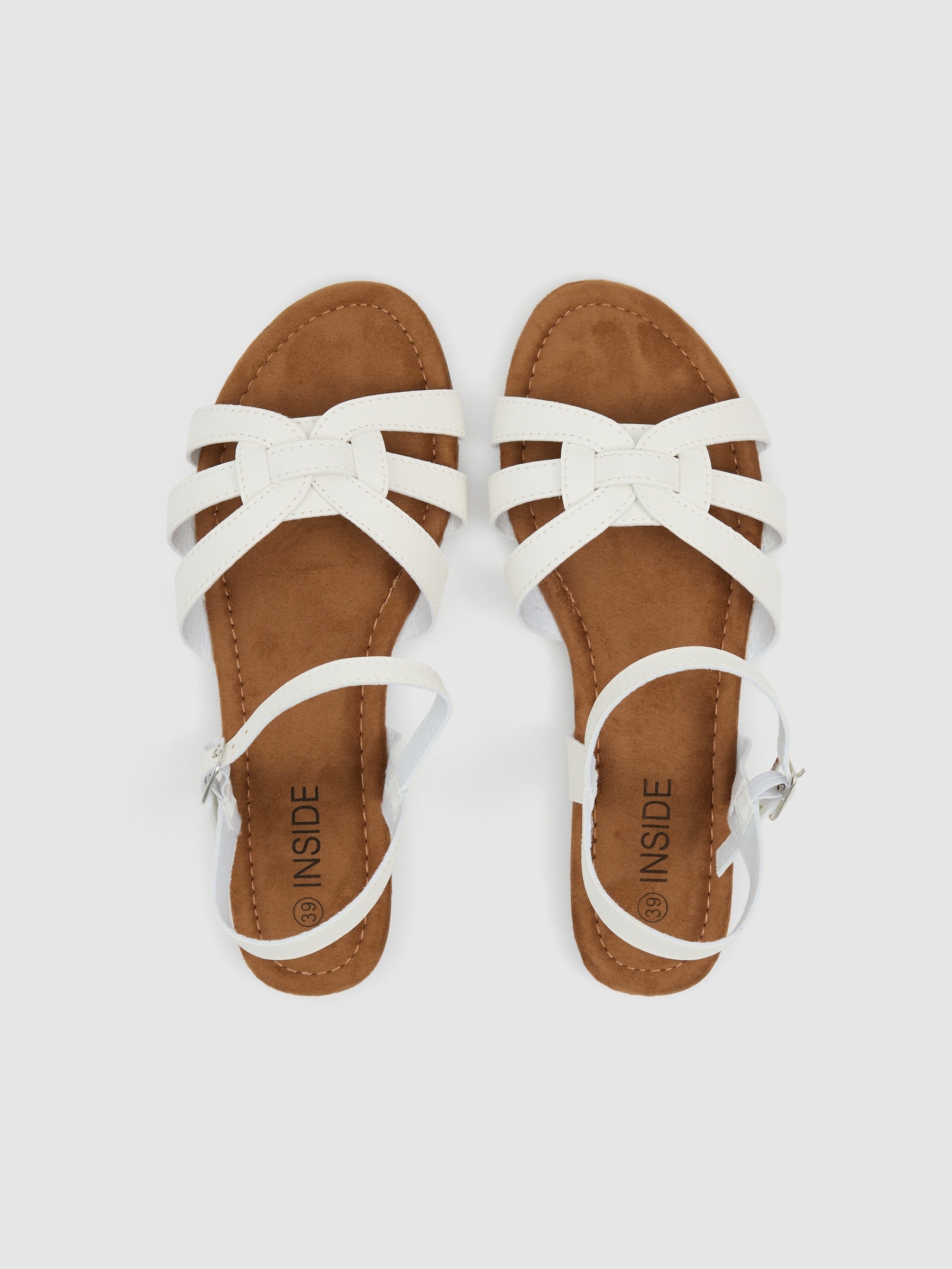 White cross-strap sandal white