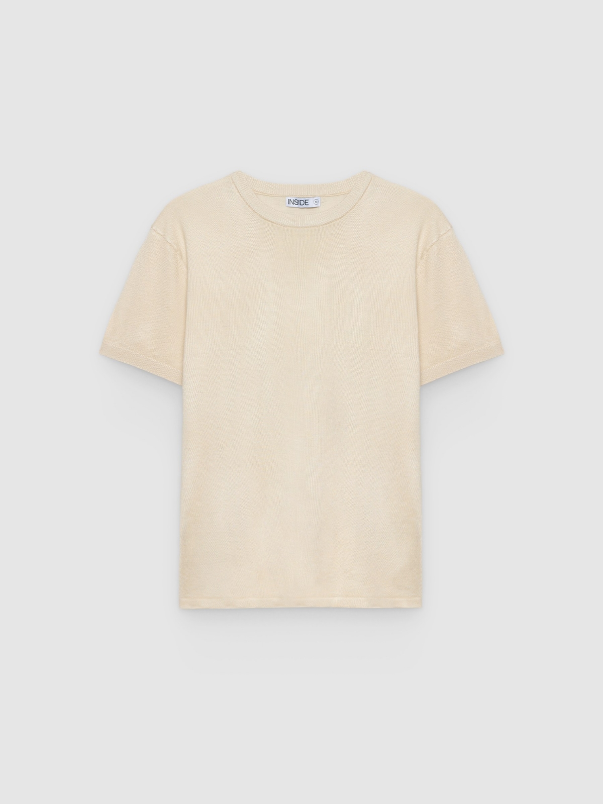 %Pto% Camiseta de malha lisa crua vista frontal