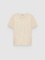 %Pto% Camiseta de malha lisa crua vista frontal