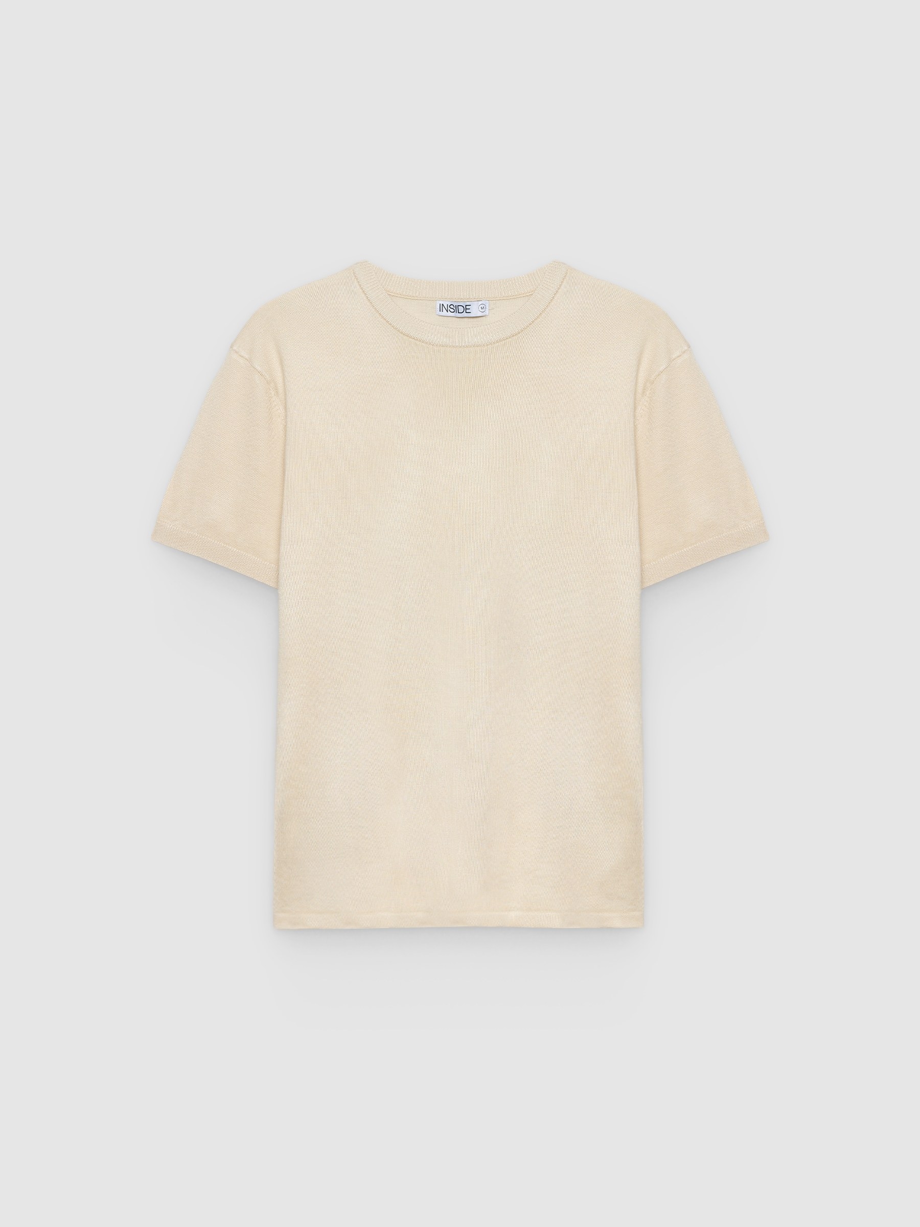 plain knit T-shirt raw middle front view