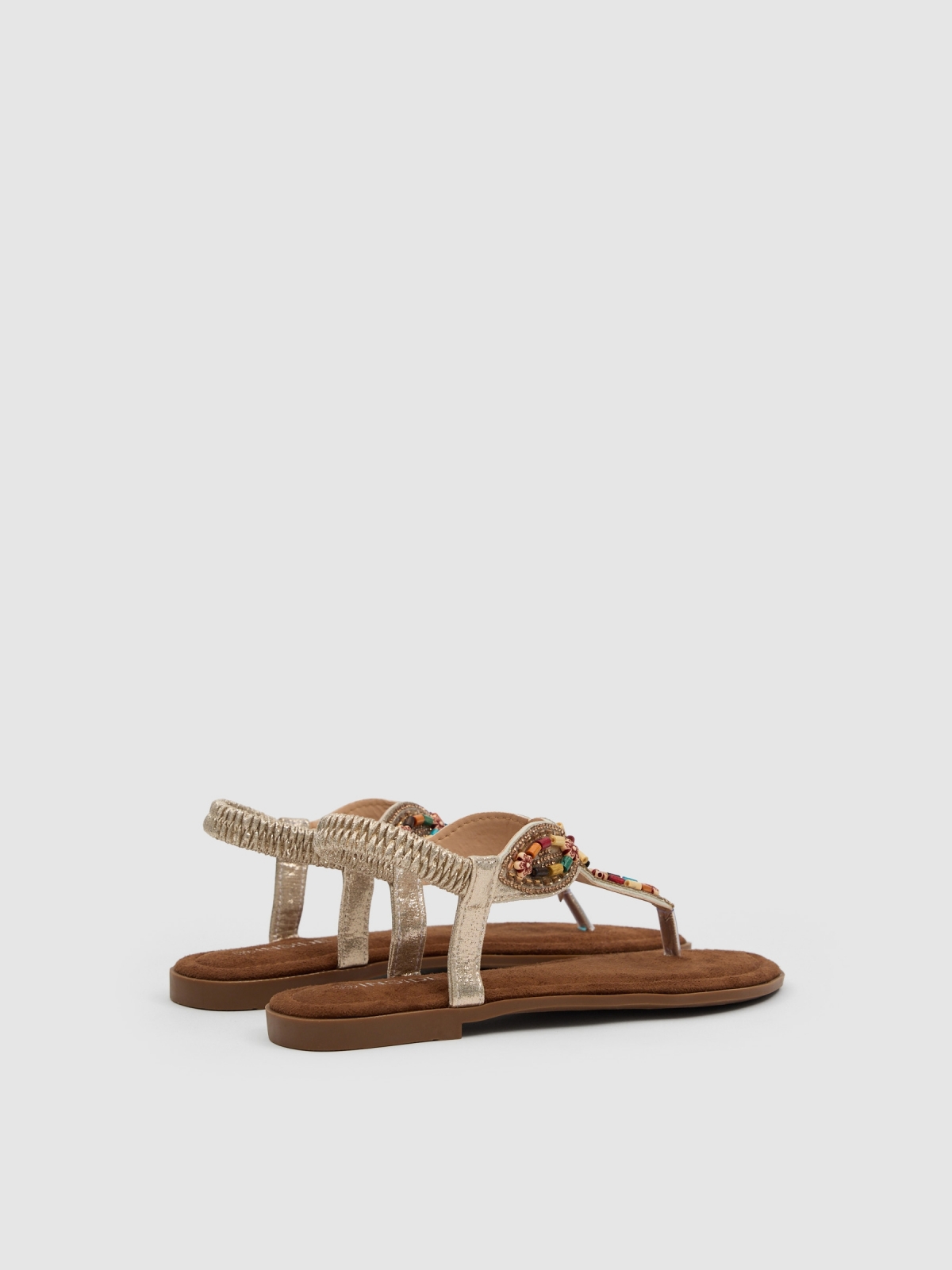 Multicolor glitter toe sandal sand 45º back view