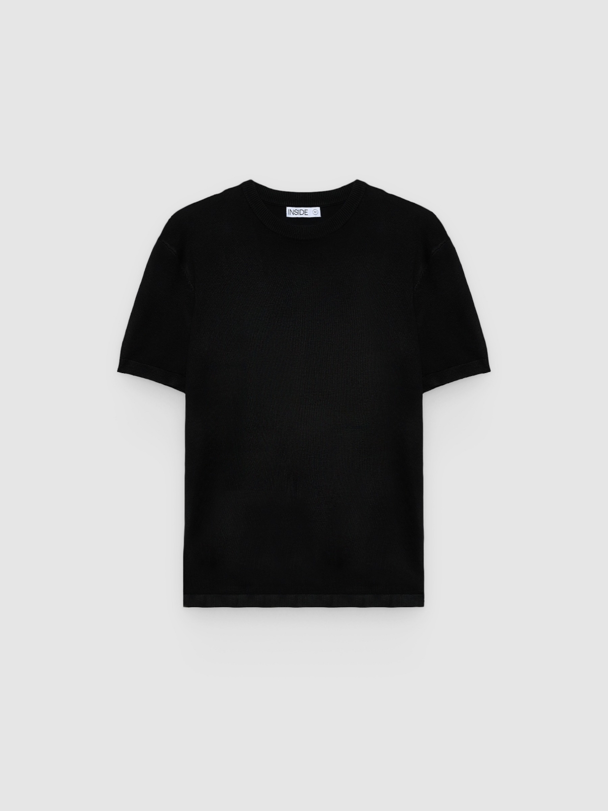 %Pto% Camiseta punto lisa negro vista frontal