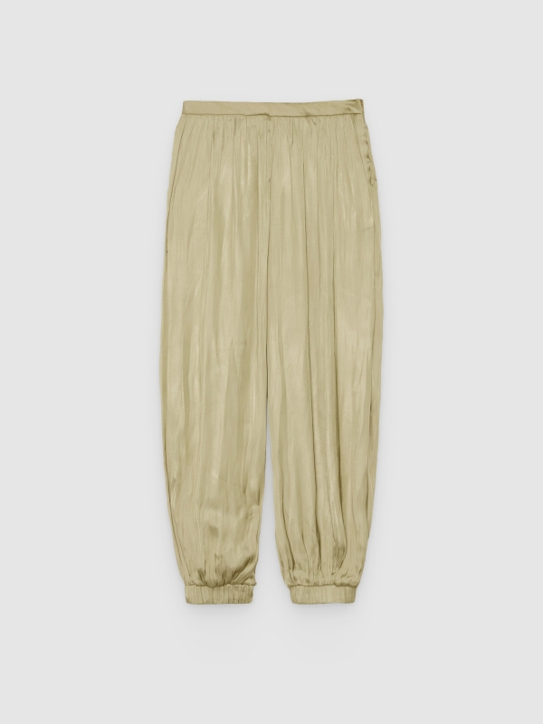  Satin harem pants sand front view