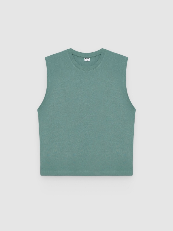  Camiseta sin mangas algodón verde vista frontal