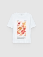 %Pto% Camiseta de manga curta mediterranean branco vista frontal