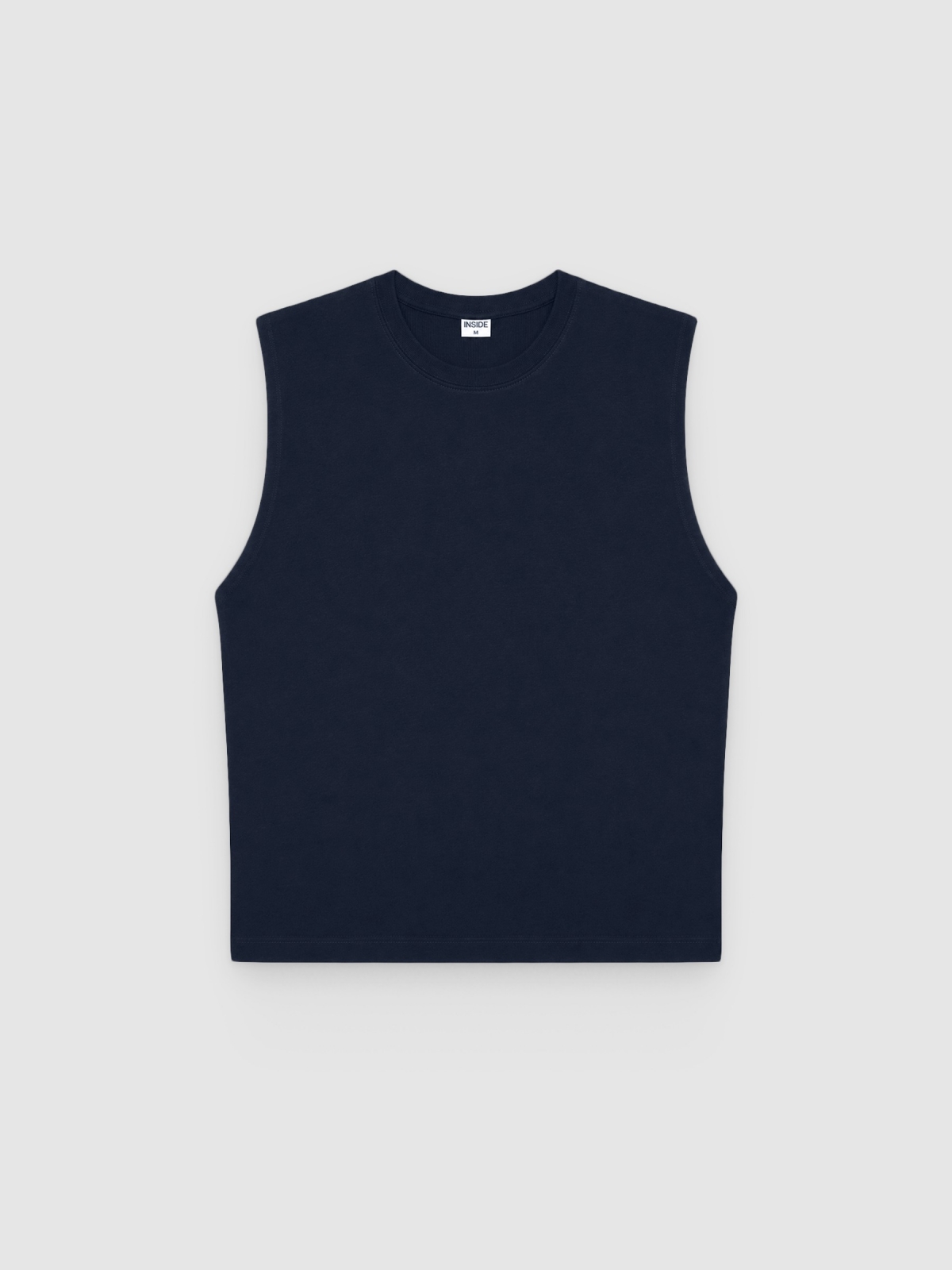 %Pto% Cotton tank top navy front view
