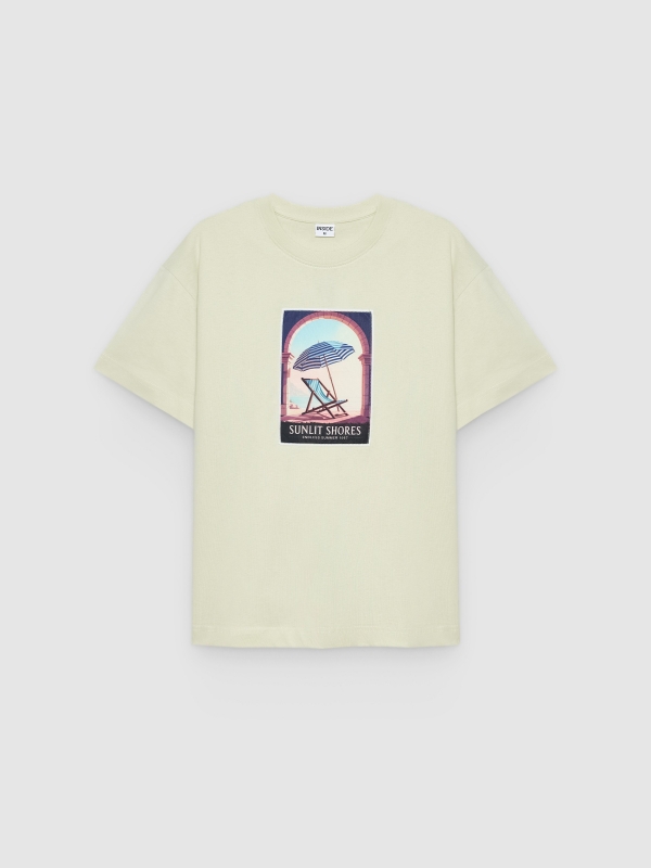  Sunlit shores T-shirt light green front view