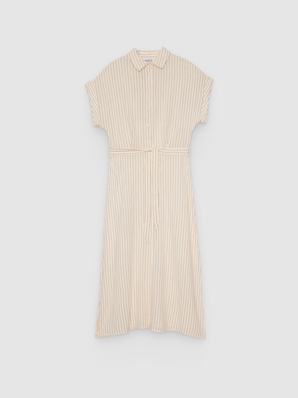 Vestido midi camisero a rayas